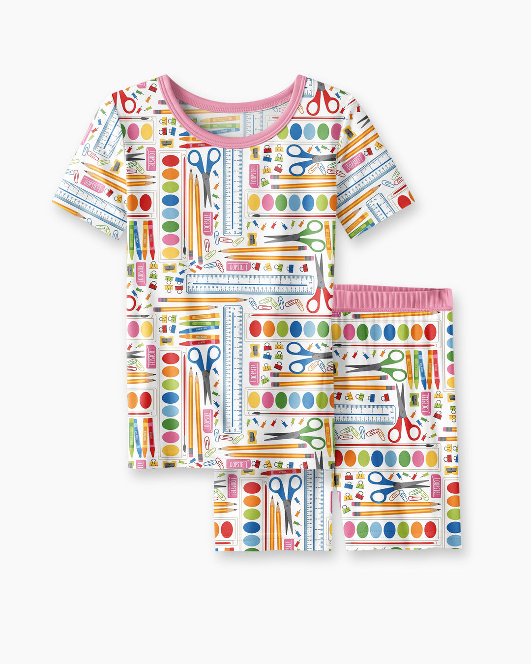 Template Zweiteiliges Pyjama-Set mit kurzen Ärmeln und Shorts