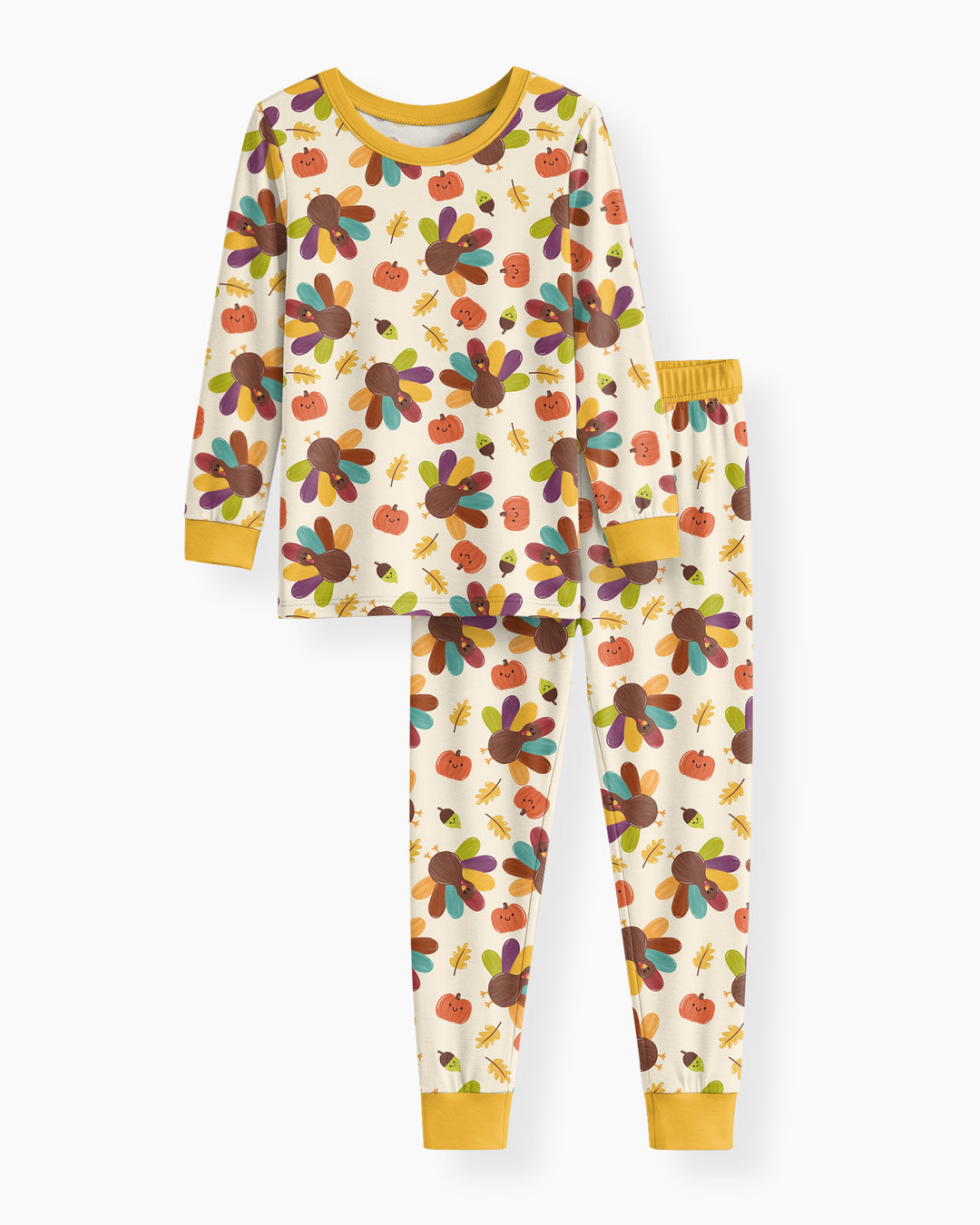Thankful Turkey Days Bamboo Two Piece Long Sleeve Pajama Set