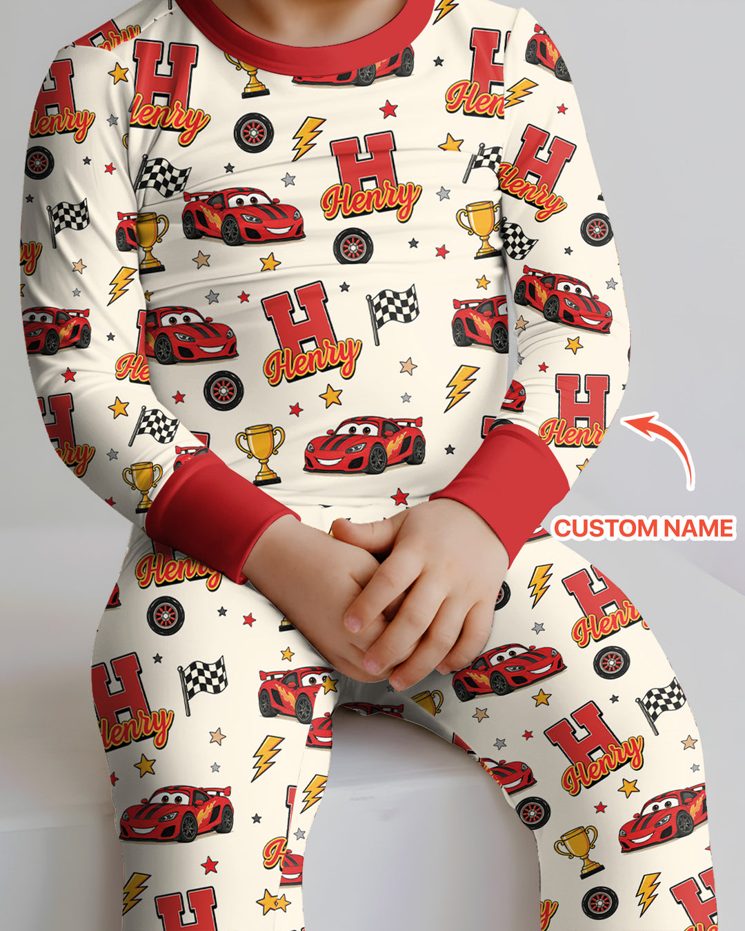 Funny Fast Car Bamboo Two Piece Long Sleeve Pajama Set
