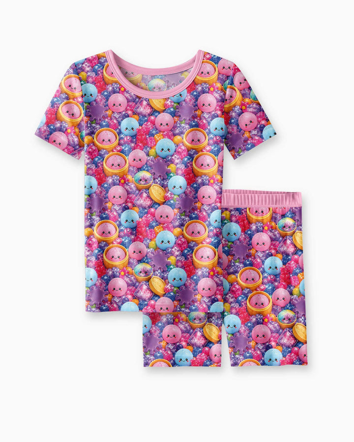 Schlafanzug-Set zweiteilig, kurze Ärmel, kurze Hose, Bambus