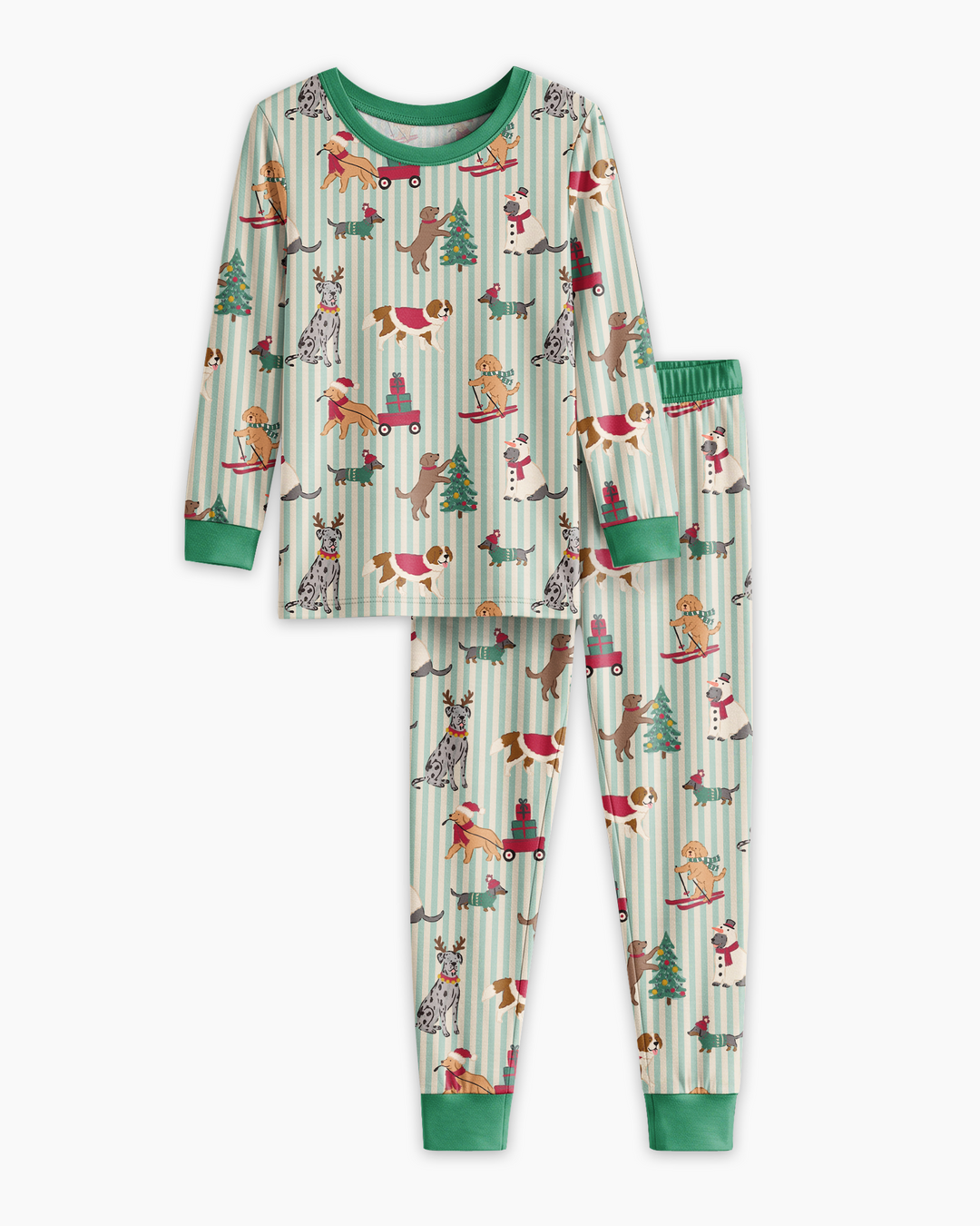 Christmas Pups & Holiday Adventures Bamboo Two Piece Long Sleeve Pajama Set