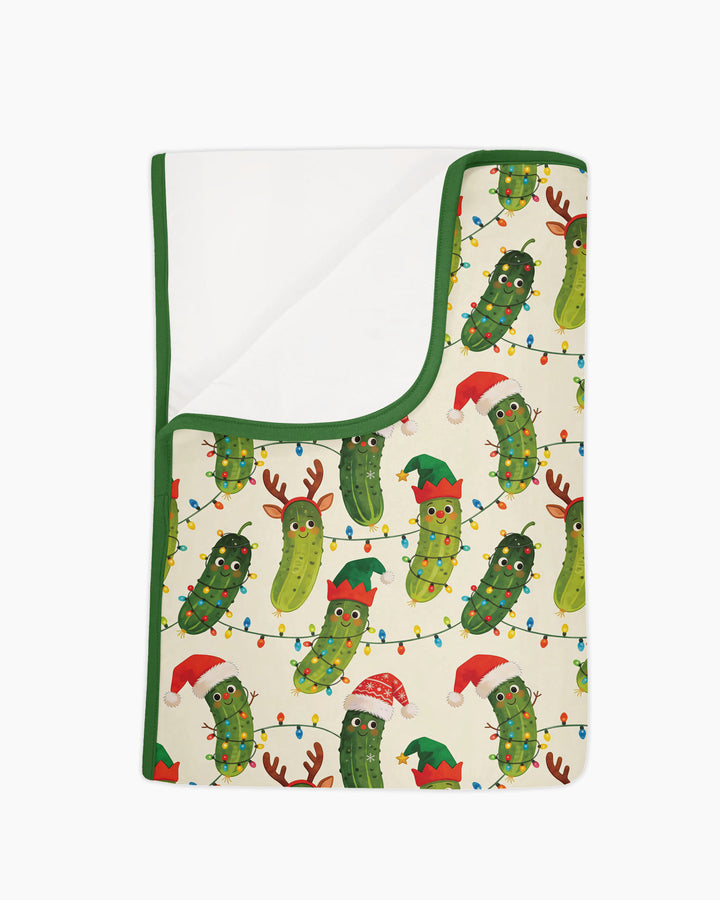 Cheerful Christmas Pickle Bamboo Blanket