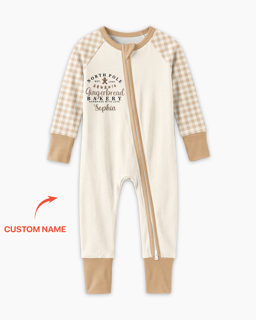 Custom Name Gingerbread Bakery Bamboo Convertible Zippy