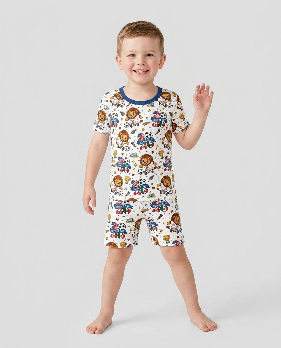 Schlafanzug-Set zweiteilig, kurze Ärmel, kurze Hose, Bambus