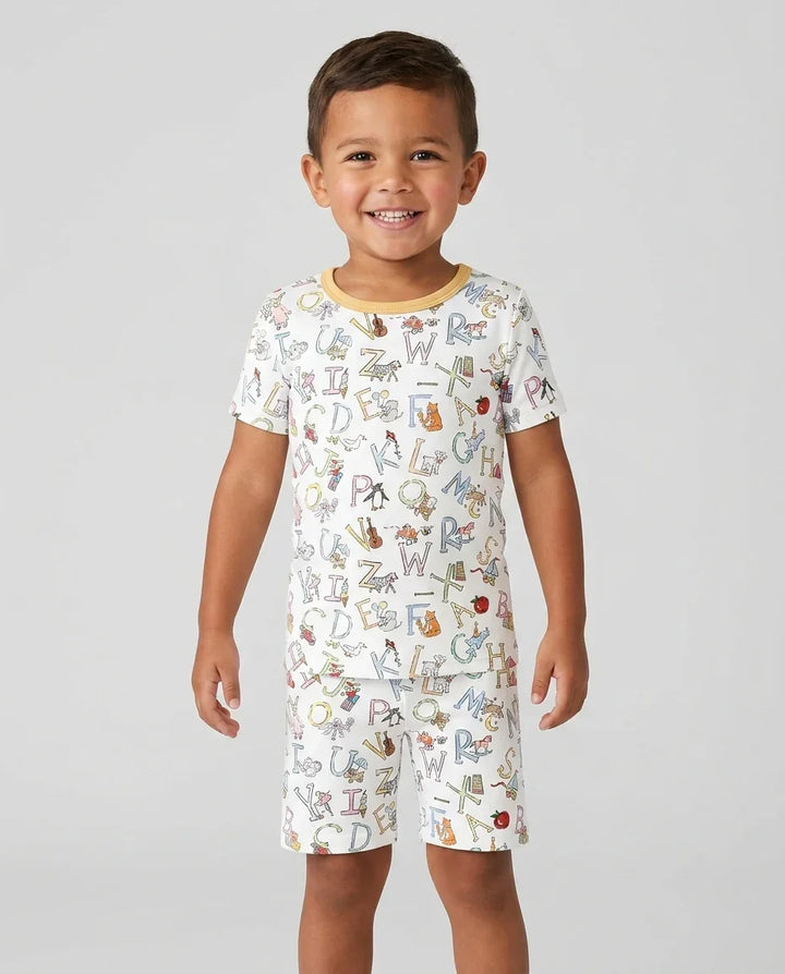 Schlafanzug-Set zweiteilig, kurze Ärmel, kurze Hose, Bambus