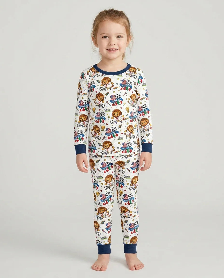 Zweiteiliges Langarm-Pyjama-Set mit Sommerfrüchten