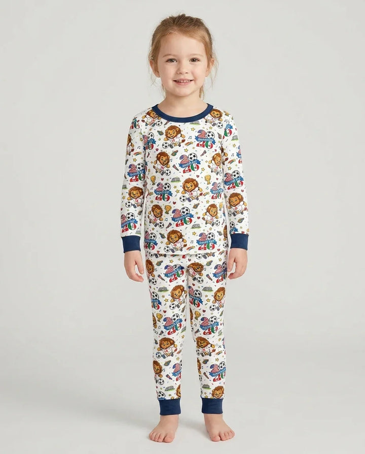 Zweiteiliges Langarm-Pyjama-Set mit Sommerfrüchten