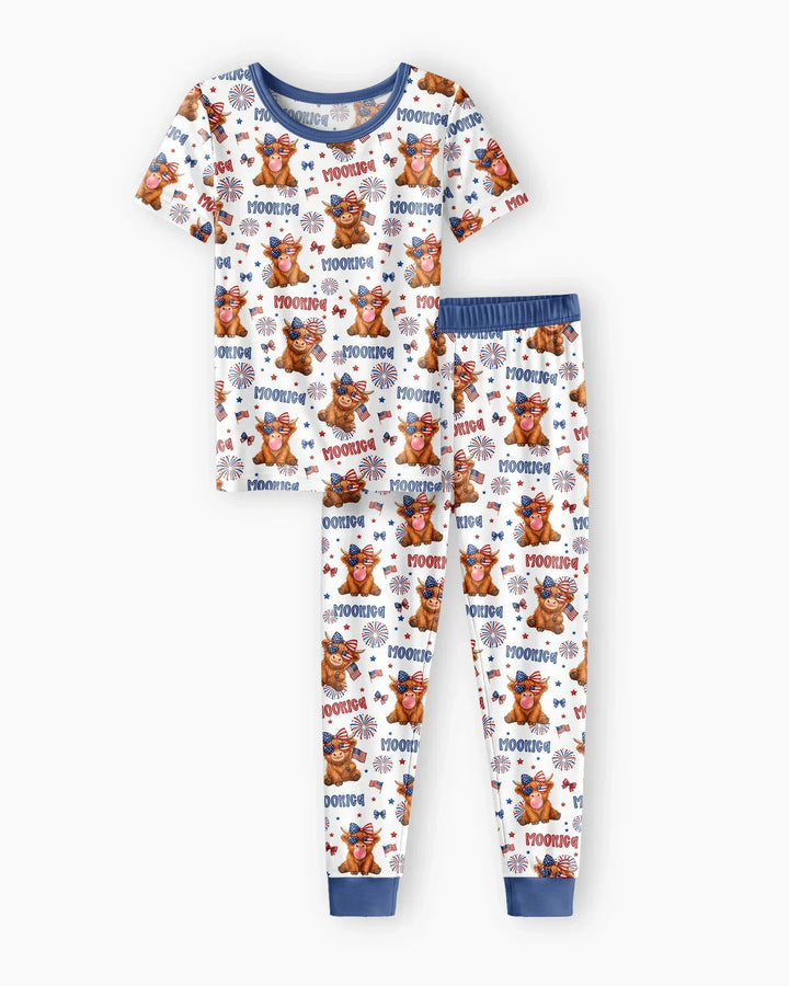 Zweiteiliges, kurzärmliges Pyjama-Set mit Marienkäfern
