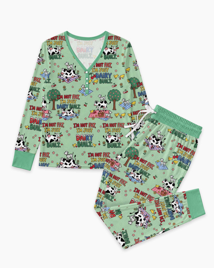 I'm Not Fat I'm Just Dairy Built Bamboo Women Pajama Set