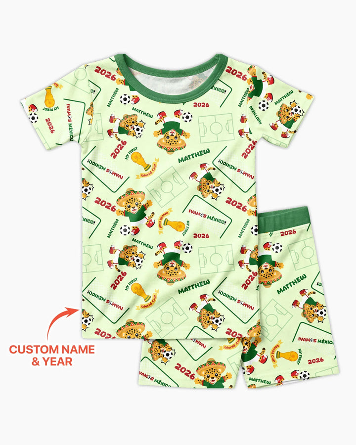 Zweiteiliges Pyjama-Set mit kurzen Ärmeln und Shorts im Sommer-Design