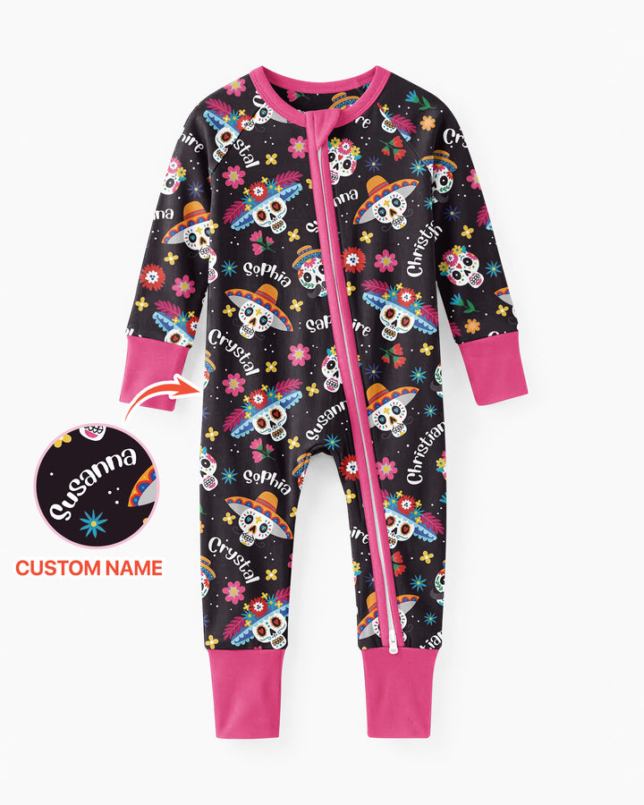 Custom Name Dia De Los Muertos Bamboo Convertible Zippy