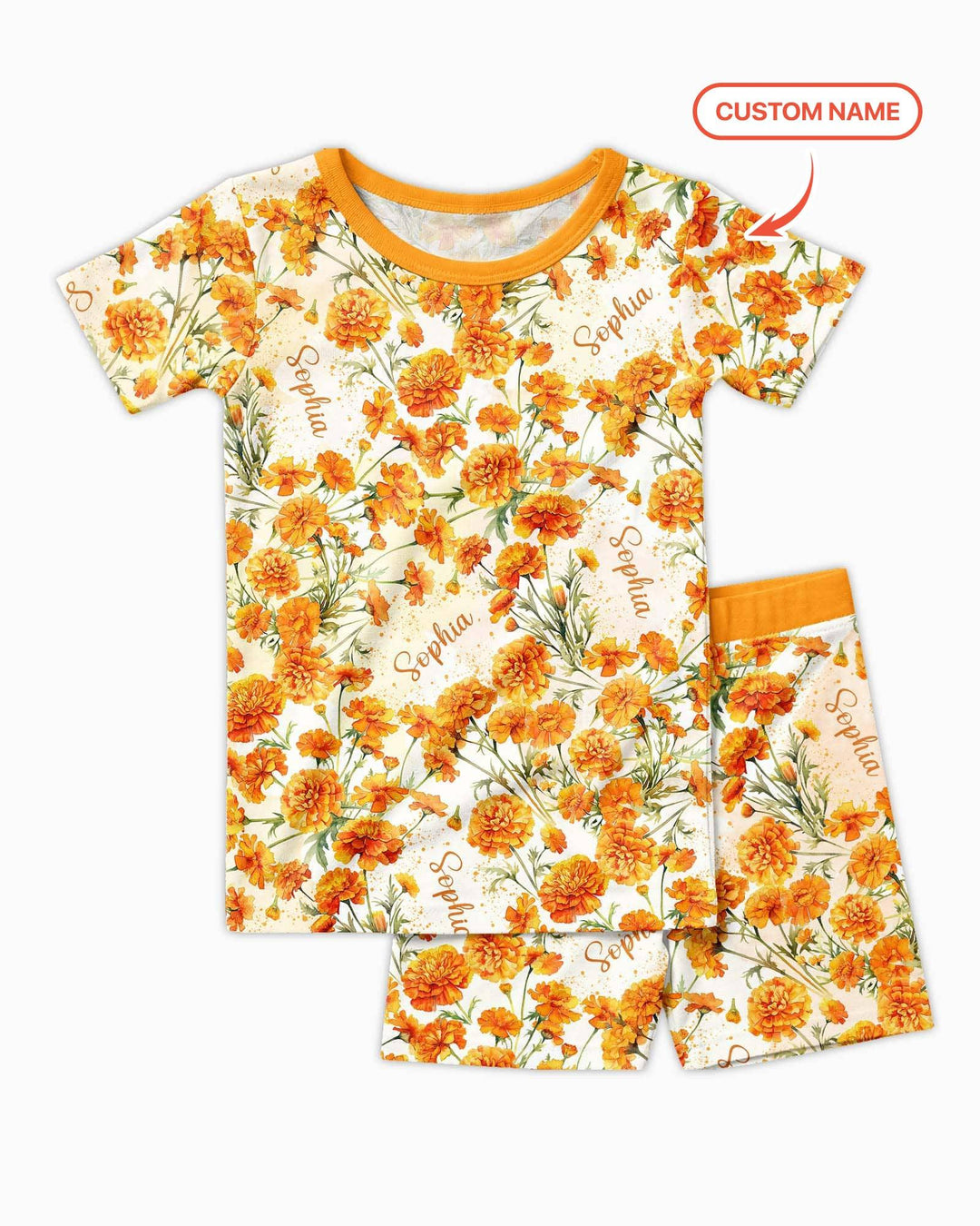 Zweiteiliges Pyjama-Set mit kurzen Ärmeln und Shorts im Sommer-Design