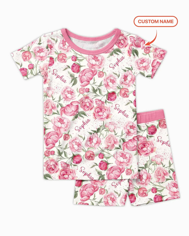 Zweiteiliges Pyjama-Set mit kurzen Ärmeln und Shorts im Sommer-Design
