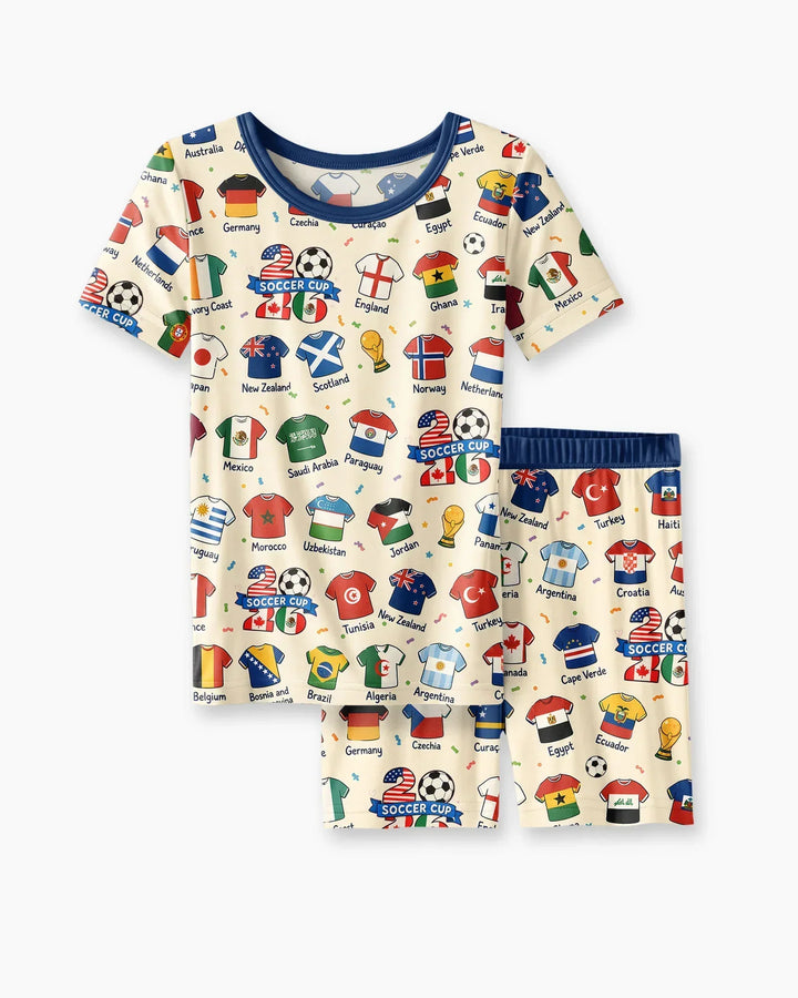 Schlafanzug-Set zweiteilig, kurze Ärmel, kurze Hose, Bambus
