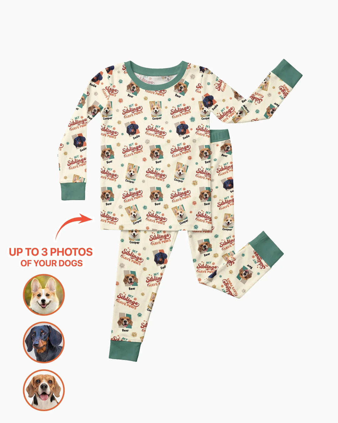 Zweiteiliges Langarm-Pyjama-Set mit Sommerfrüchten