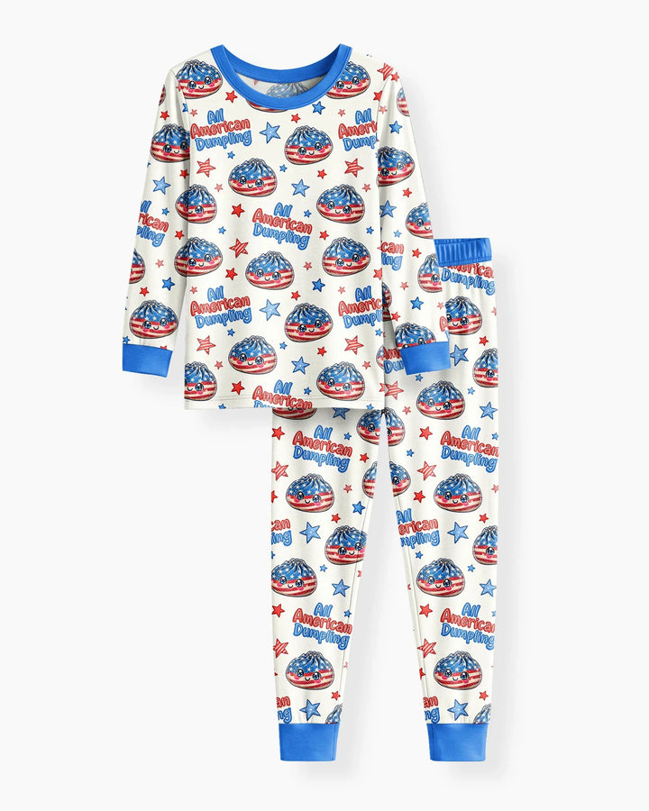 Zweiteiliges Langarm-Pyjama-Set mit Sommerfrüchten