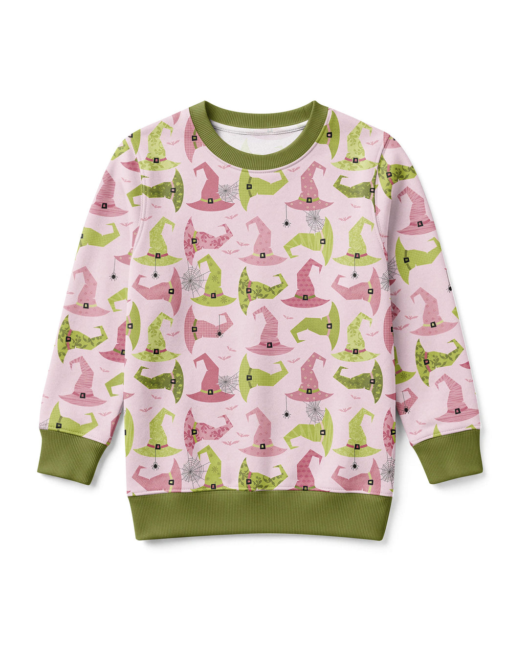 Pink Witch Hat Halloween Bamboo Crewneck Sweatshirt