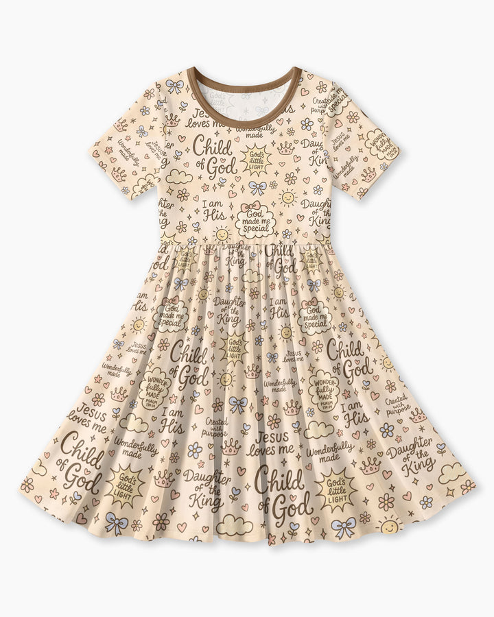Child Of God Jesus Loves Me Bamboo Twirl Dress