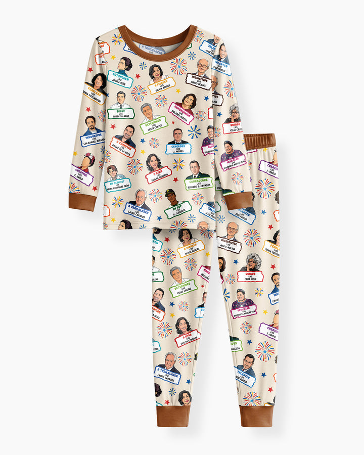 Zweiteiliges Langarm-Pyjama-Set mit Sommerfrüchten