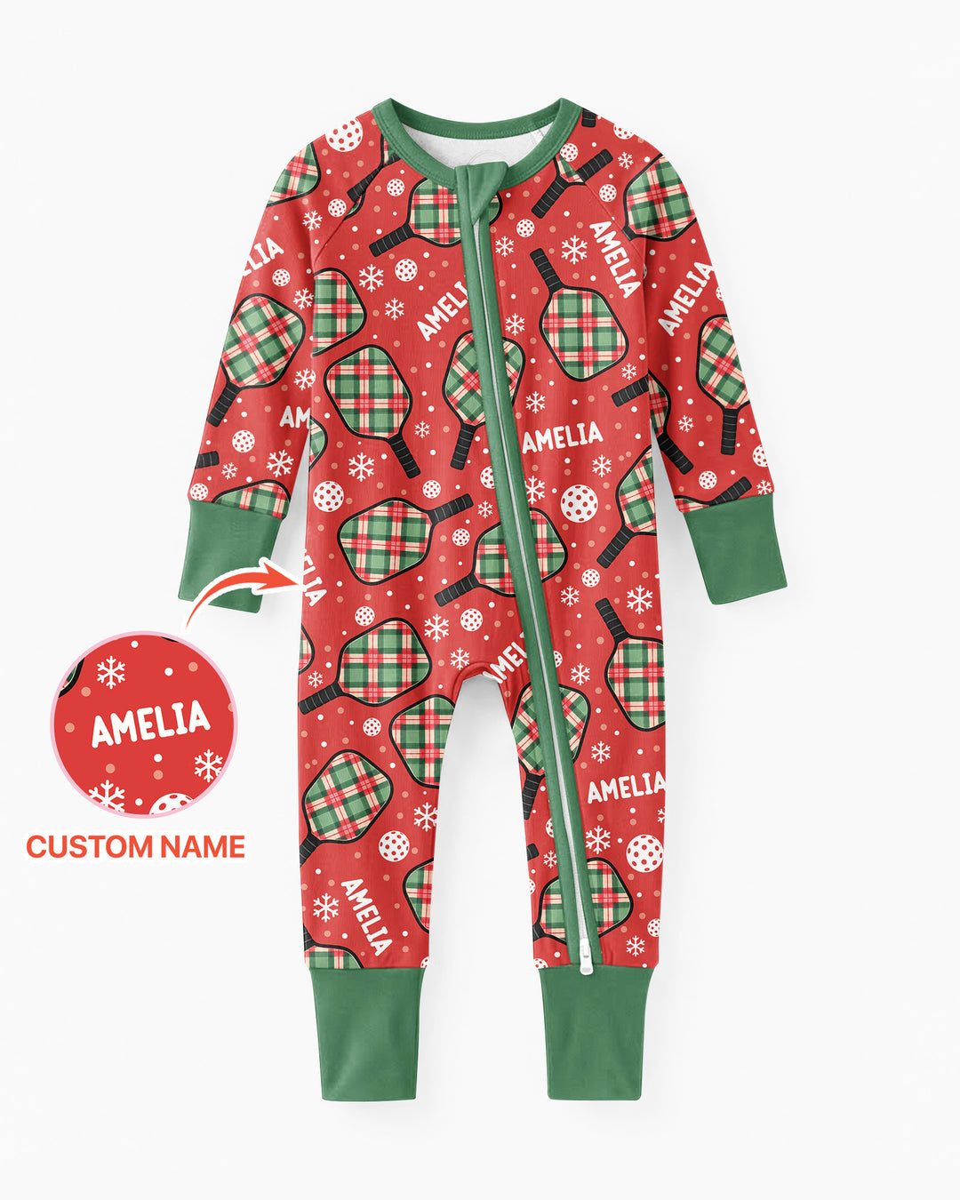 Custom Name Plaid Paddle Bamboo Convertible Zippy