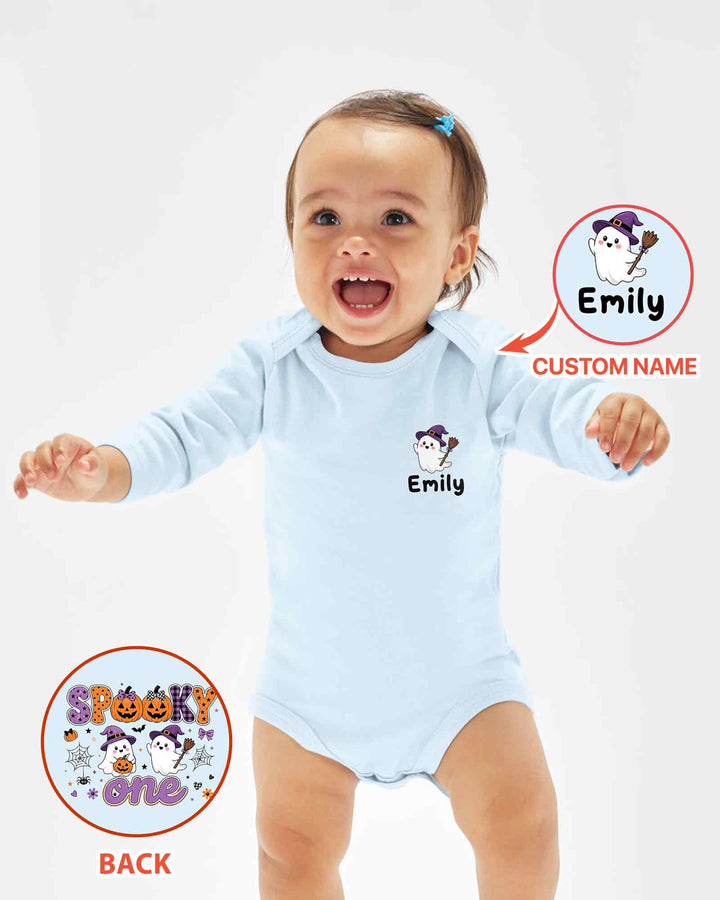 Personalized Spooky One Baby Boo Halloween First Birthday Bamboo Bodysuit