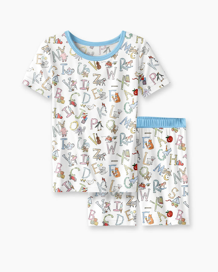 Schlafanzug-Set zweiteilig, kurze Ärmel, kurze Hose, Bambus