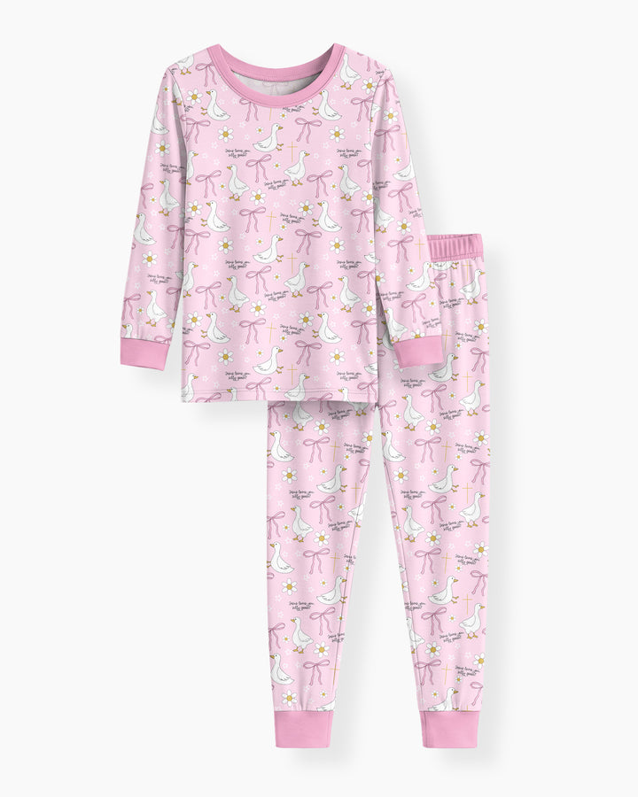 Zweiteiliges Langarm-Pyjama-Set mit Sommerfrüchten