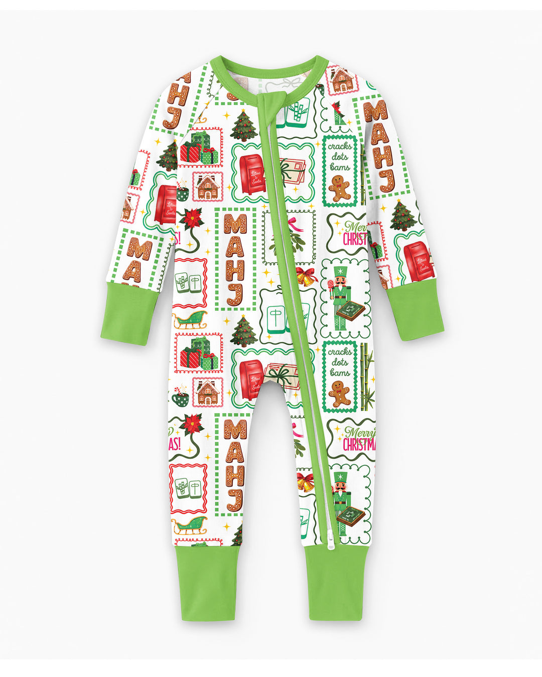 Preppy Christmas Mahjong Bamboo Convertible Zippy