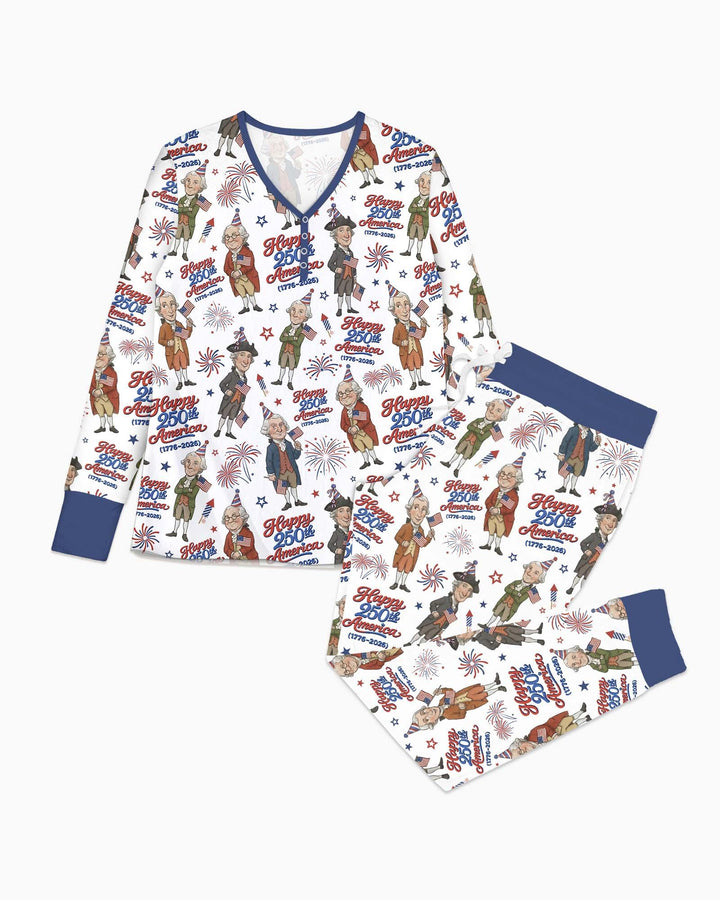 Party Like It's 1776 Family Matching Bamboo Women Pajama Set