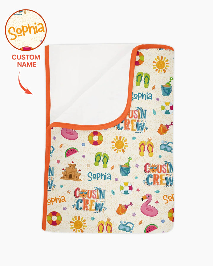 Custom Name Summer 2026 Cousin Crew Bamboo Blanket