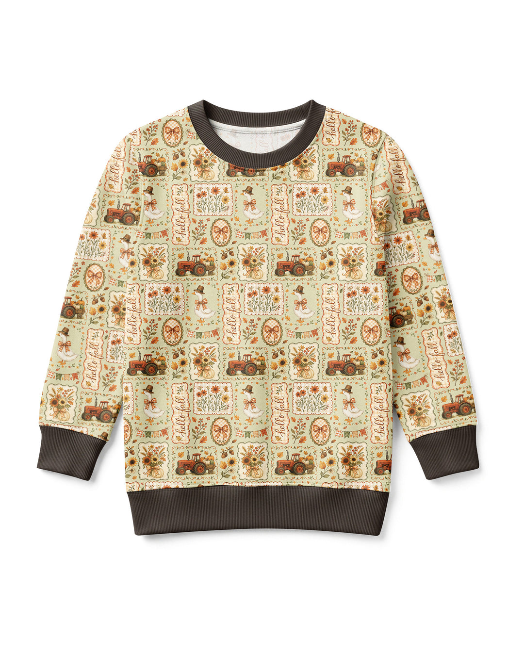 Farmhouse Fall Goose Family Matching Bamboo Crewneck Sweatshirt