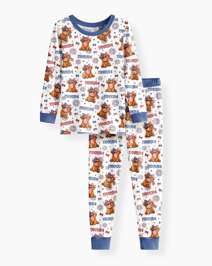 Zweiteiliges Langarm-Pyjama-Set mit Sommerfrüchten