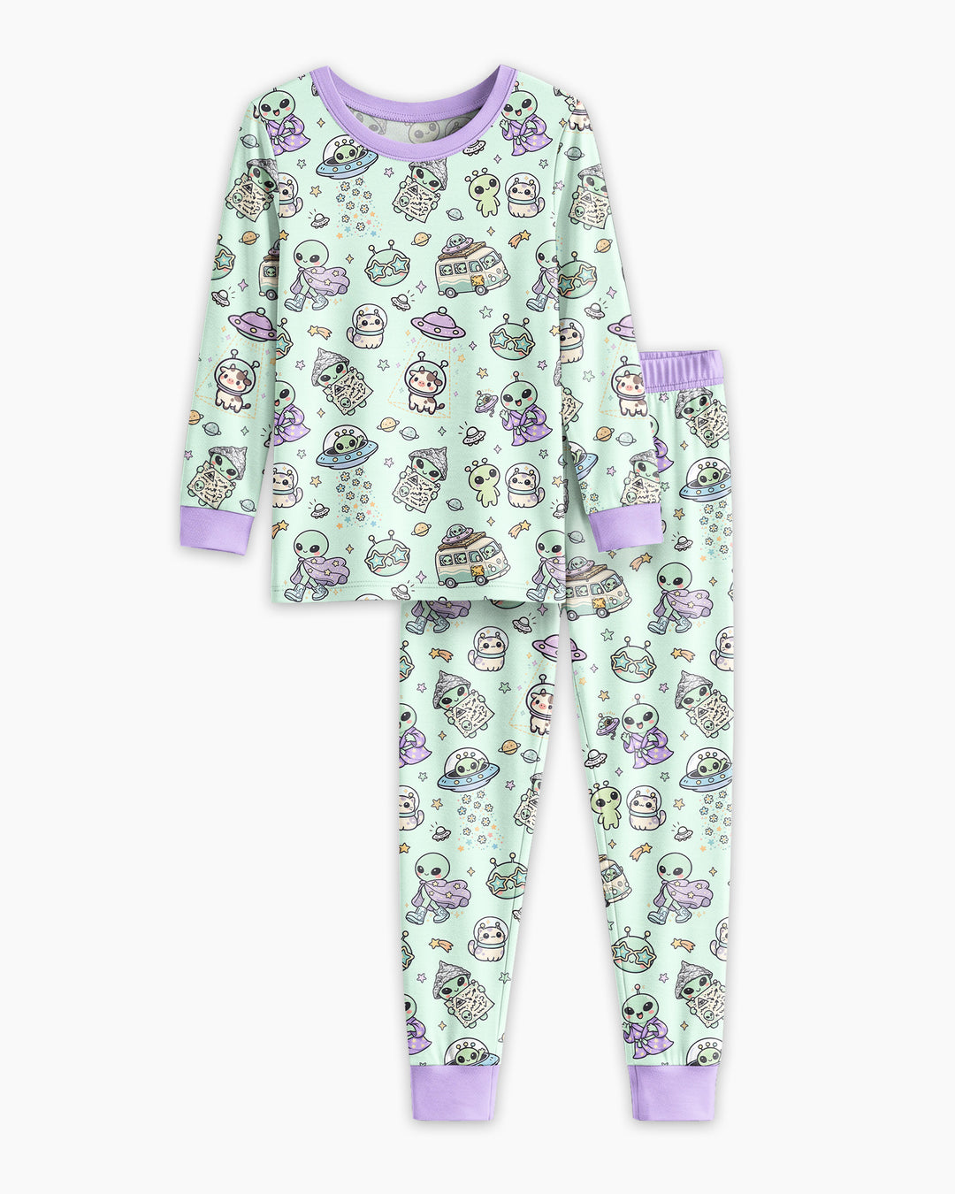 Zweiteiliges Langarm-Pyjama-Set mit Sommerfrüchten