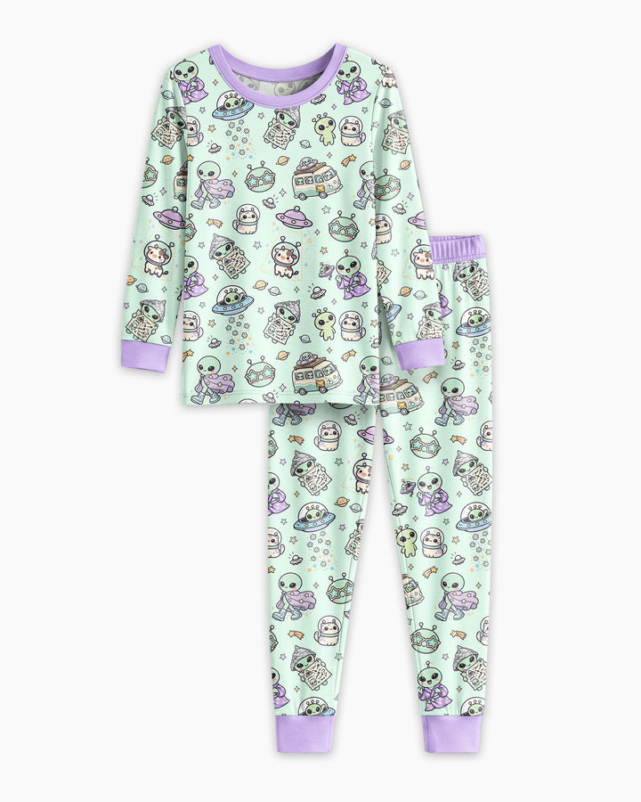Zweiteiliges Langarm-Pyjama-Set mit Sommerfrüchten