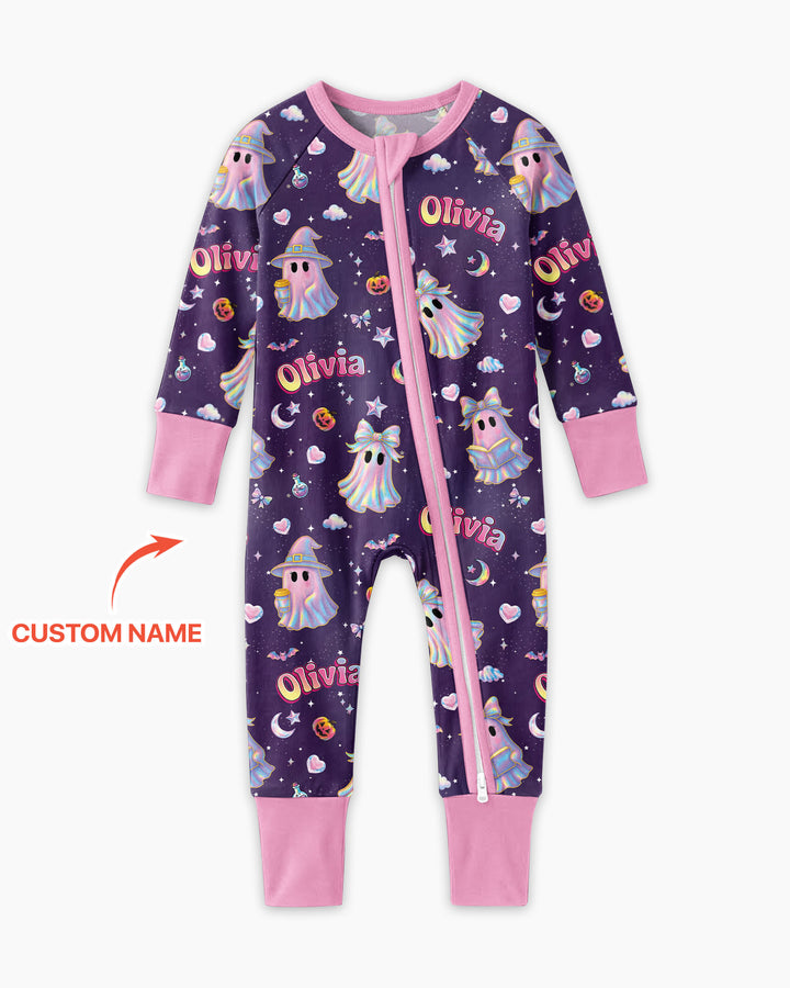 Holographic Cute Ghost Bamboo Convertible Zippy