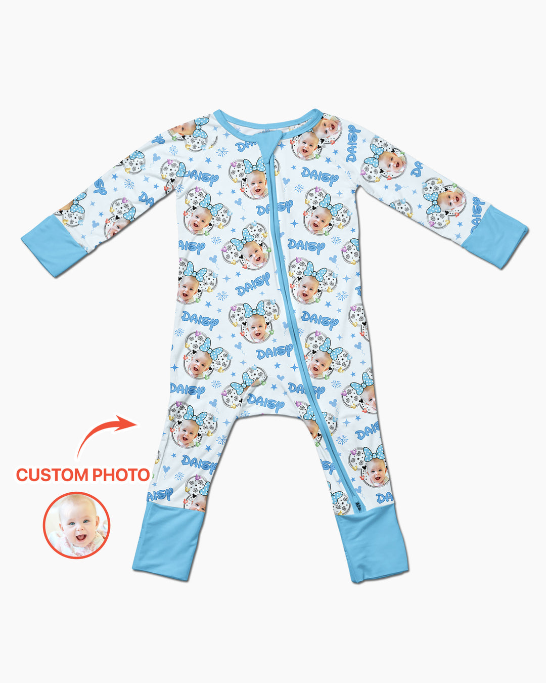 Gerippte Babykleidung mit individuellem Foto - Weich &amp; Skizzenhaft
