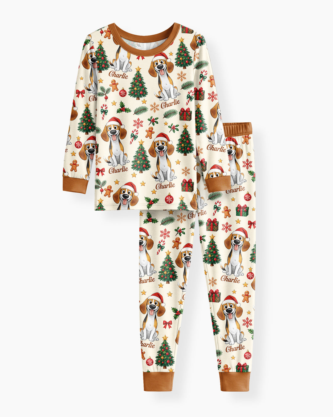 Christmas Dog Bamboo Two Piece Long Sleeve Pajama Set