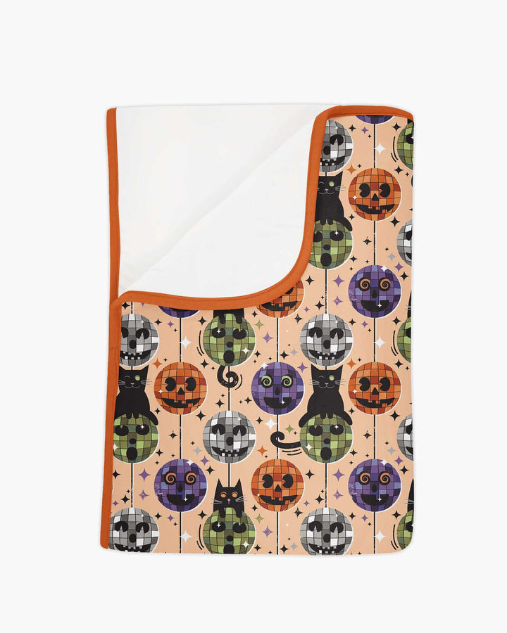 Groovy Halloween Disco Cat Bamboo Blanket