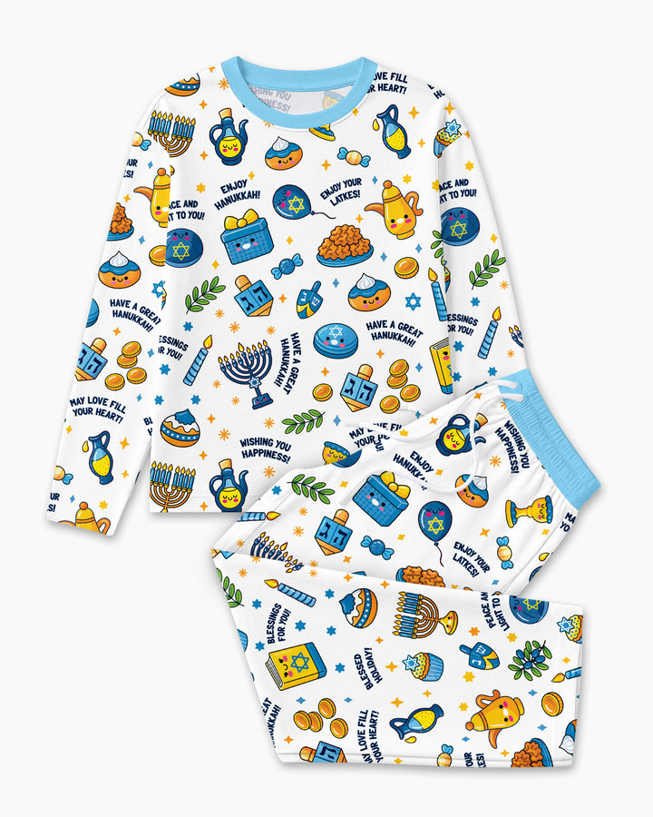 Kawaii Menorah Holiday Bamboo Men's Pajama Set