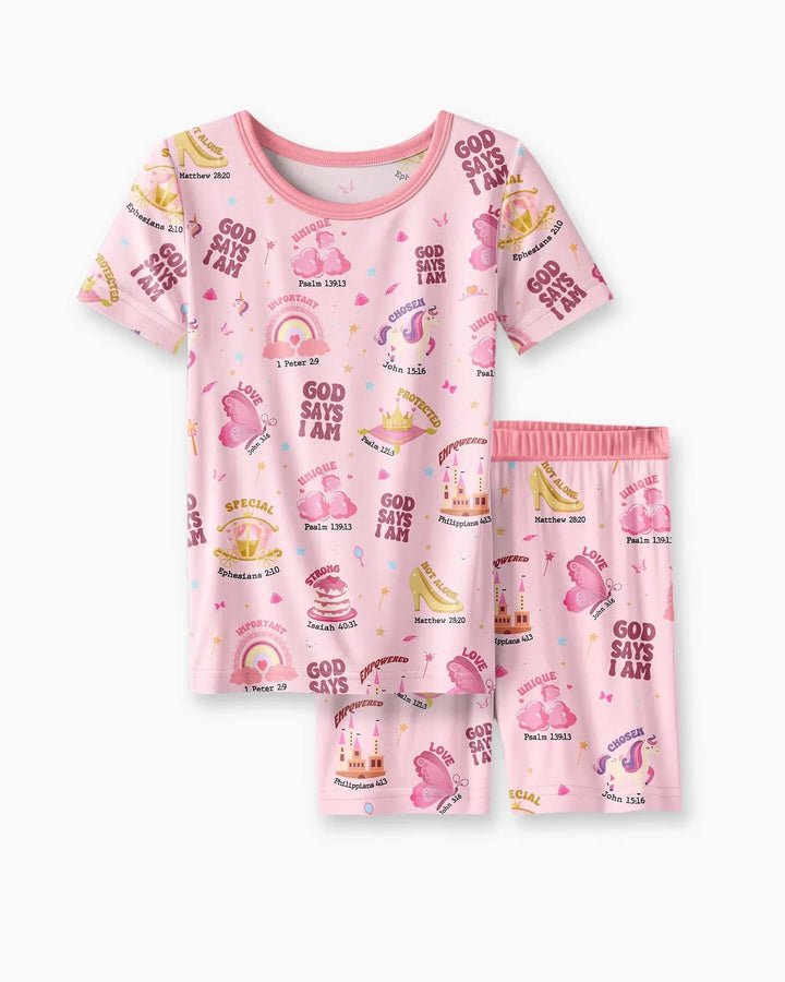 Zweiteiliges Pyjama-Set mit kurzen Ärmeln und Shorts im Sommer-Design