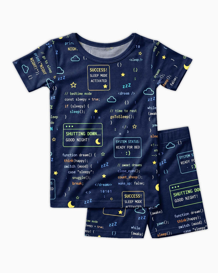 Template Zweiteiliges Pyjama-Set mit kurzen Ärmeln und Shorts