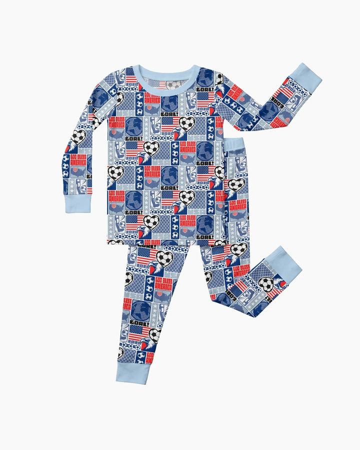 Zweiteiliges Langarm-Pyjama-Set mit Sommerfrüchten