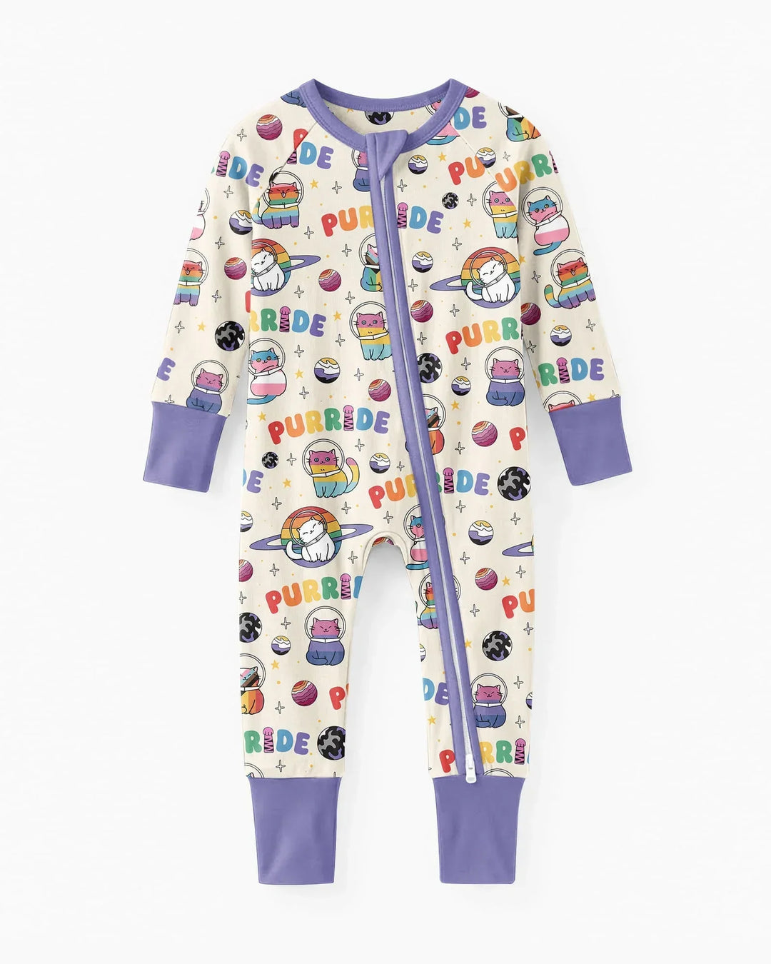 Rainbow Space Cats Family Matching Bamboo Convertible Zippy