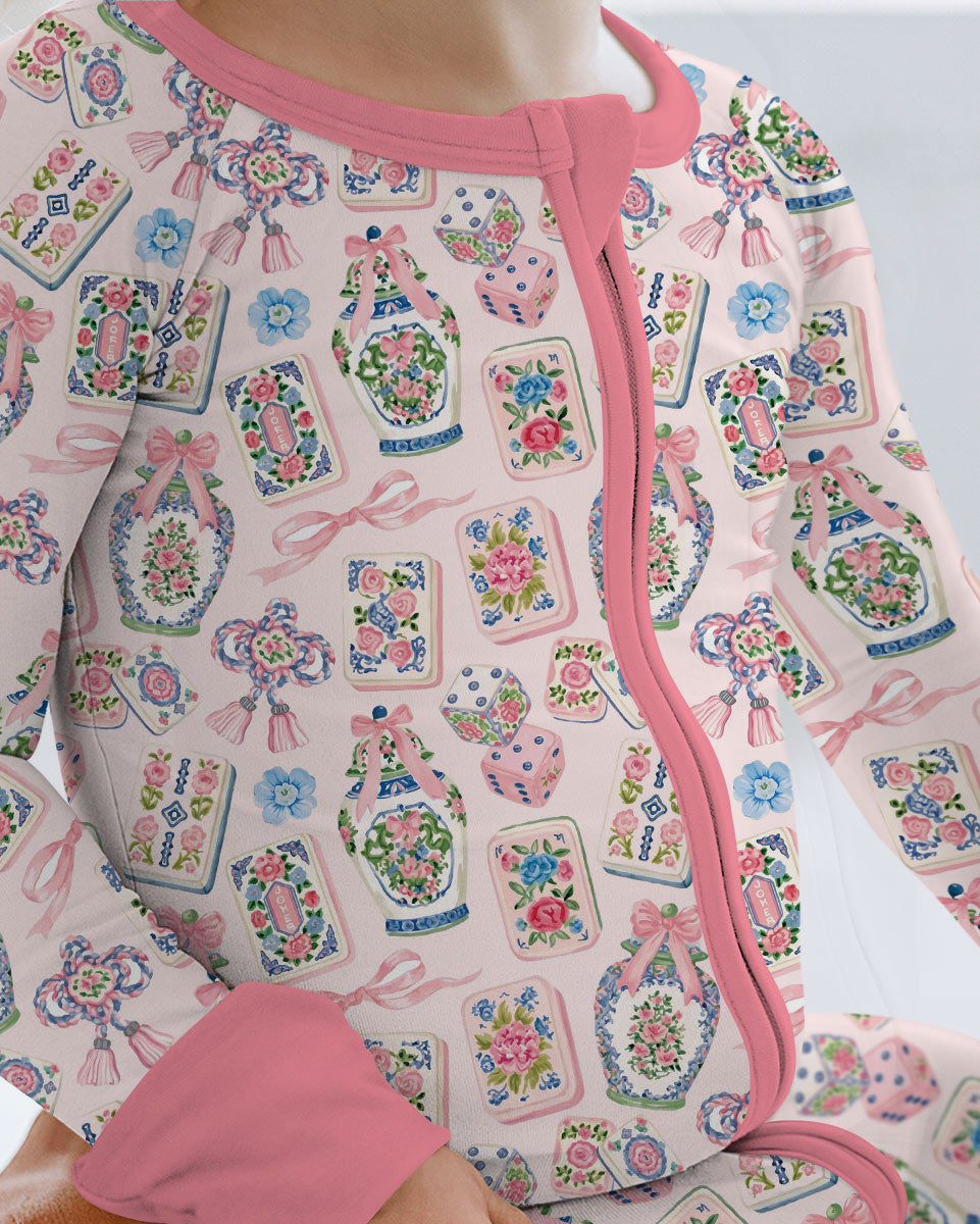 Chinoiserie Mahjong Mommy & Me Matching Bamboo Convertible Zippy