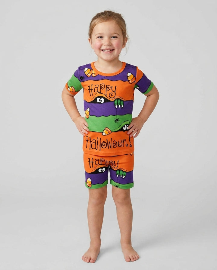 Happy Halloween Bamboo Two Piece Short Sleeve Shorts Pajama Set
