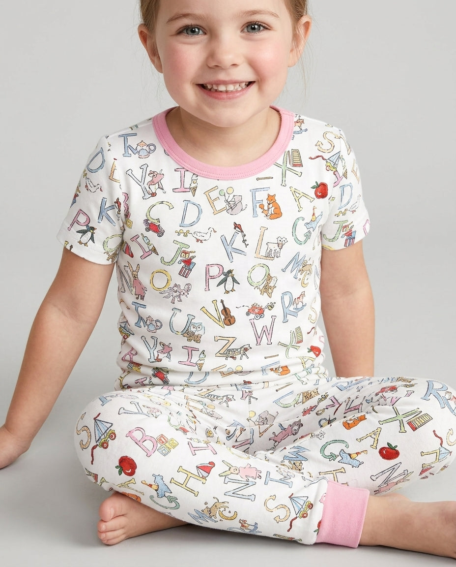 Zweiteiliges, kurzärmliges Pyjama-Set mit Marienkäfern