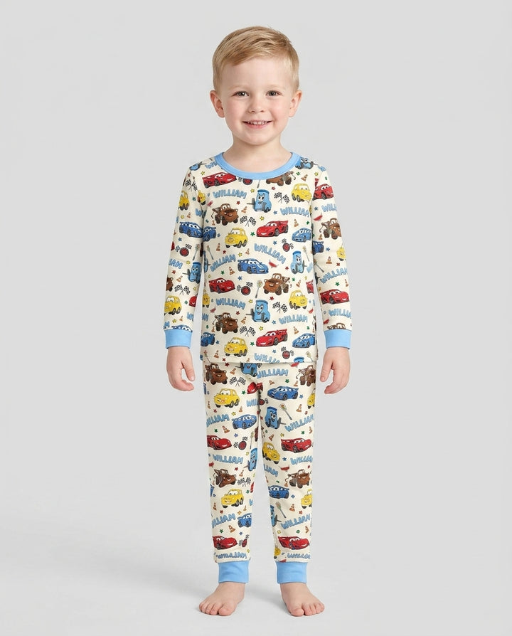 New Version Car Movie Bamboo Two Piece Long Sleeve Pajama Set