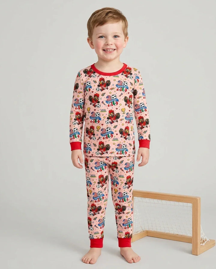 Zweiteiliges Langarm-Pyjama-Set mit Sommerfrüchten