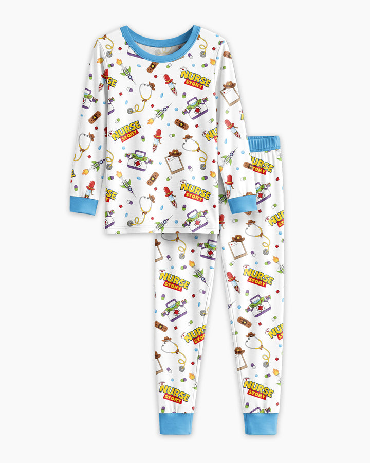 Zweiteiliges Langarm-Pyjama-Set mit Sommerfrüchten