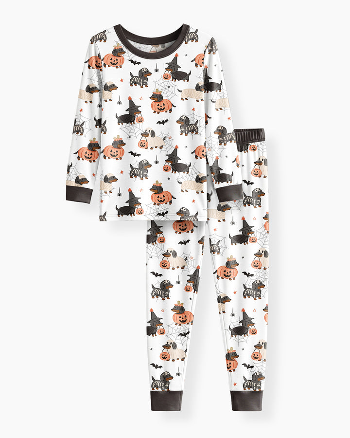Howl-O-Weenie Dachshund Two Piece Long Sleeve Pajama Set
